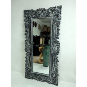 Zrkadlo SIRENE, čierne, masívne drevo