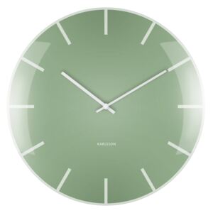 KARLSSON Nástenné hodiny Glass Dome – zelené 40 × 4cm
