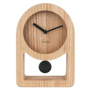 KARLSSON Stolné drevené hodiny Lena Pendulum Wood 25 × 17 × 5,5 cm