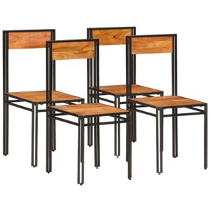 Jedálenské stoličky 4 ks masívne akáciové drevo a sheeshamový povrch