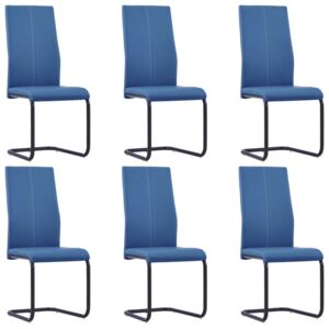 Jedálenské stoličky 6 ks, modré, umelá koža