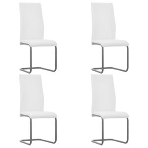 Jedálenské stoličky 4 ks, biele, umelá koža