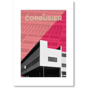Autorský plagát Corbusier Pink