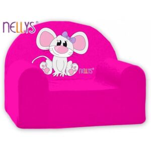 Detské kresielko / pohovečka Nellys ® - Myška v ružovej