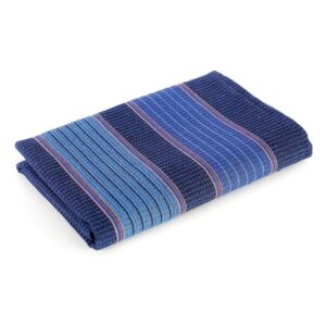 Pracovný vaflový uterák - vzor široké prúžky - Modrý