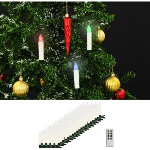 Vianočné bezdrôtové LED sviečky s diaľkovým ovládaním 100 ks RGB