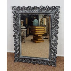 Zrkadlo PRINCESS , čierne , drevo, ručná práca, 80x60 cm