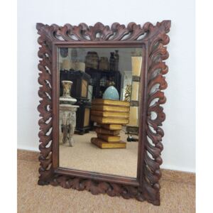 Zrkadlo PRINCESS, hnedé, drevo, ručná práca, 80x60 cm