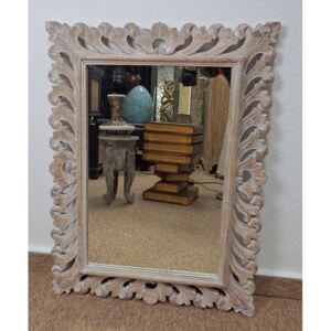 Zrkadlo PRINCSS, hnedá béžová, drevo, ručná práca 80x60 cm
