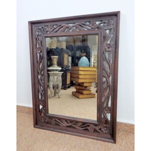 Zrkadlo ORCHID, hnedé, drevo, ručná práca ,80x60 cm