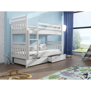 Detská poschodová posteľ 90 cm Aras (biela). Akcia -33%. Vlastná spoľahlivá doprava až k Vám domov