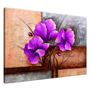 Ručne maľovaný obraz Nádherný fialový Vlčí mak 100x70cm RM1498A_1Z