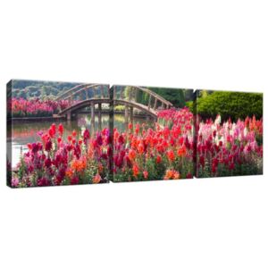 Obraz na plátne Oblúkový most medzi kvetmi 90x30cm 2048A_3A