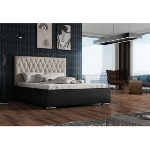Čalúnená posteľ REBECA + rošt, Siena06 s gombičkou / Dolaro08, 120x200