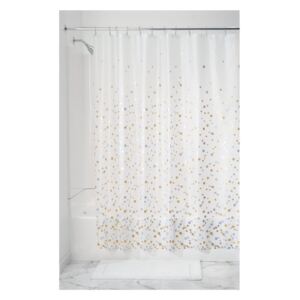 Priehľadný sprchový záves iDesign Confetti, 183 x 183 cm