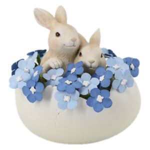 Dekorácie králičkov v škrupine s kvetmi - 14 * 10 * 14 cm