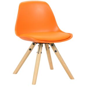 Detská stolička Nakoni ~ plast, drevené nohy natura Farba Oranžová