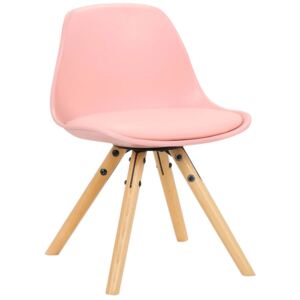 Detská stolička Nakoni ~ plast, drevené nohy natura Farba Ružová