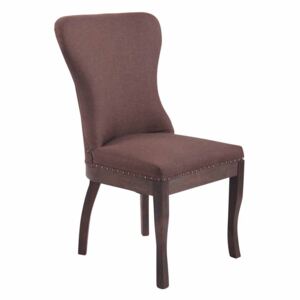Jedálenská stolička Windsor ~ látka, drevené nohy antik tmavé Farba Hnedá