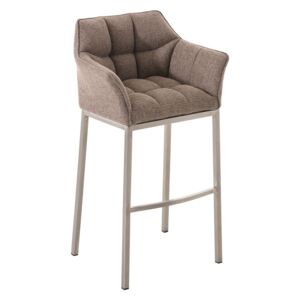 Barová stolička Damas E4 ~ látka, nerezový rám Farba Sivo-hnedá (Taupe)