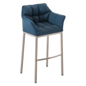 Barová stolička Damas E4 ~ látka, nerezový rám Farba Modrá