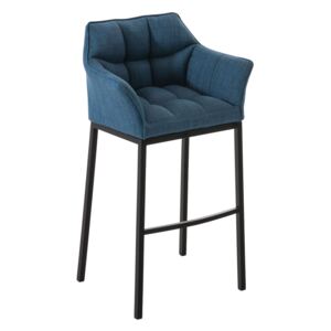 Barová stolička Damas B4 ~ látka, čierny rám Farba Modrá