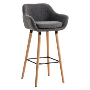 Barová stolička Grant ~ látka, drevené nohy natura Farba Svetlo sivá