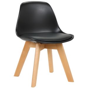 Detská stolička Lindi ~ plast, drevené nohy natura Farba Čierna