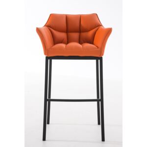 Barová stolička Damas B4 ~ koženka, čierny rám Farba Oranžová