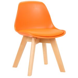 Detská stolička Lindi ~ plast, drevené nohy natura Farba Oranžová