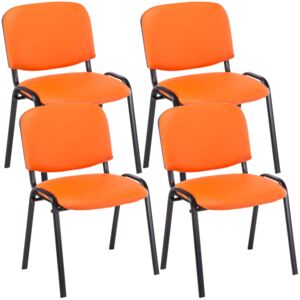 4x Stohovateľná konferenčná stolička Ken koženka Farba Oranžová