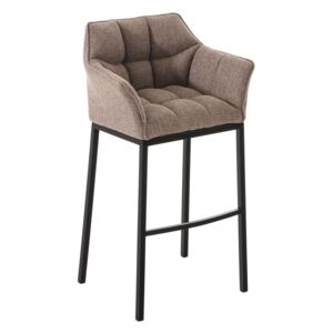 Barová stolička Damas B4 ~ látka, čierny rám Farba Sivo-hnedá (Taupe)