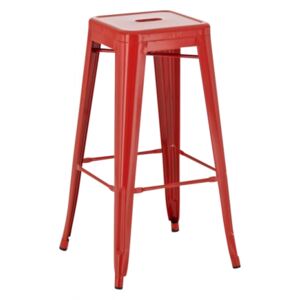 Kovová barová stolička Josh Farba Červená