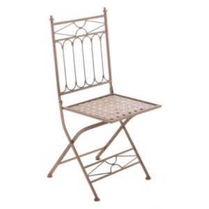 Kovová skladacia stolička GS19899 Farba Hnedá antik