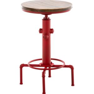 Kovový barový stôl Lumo v industriálnom štýle ~ v79-100 x Ø50 cm Farba Červená