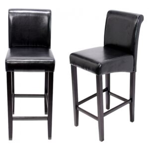 Barová stolička Lance (SET 2 ks) ~ drevené nohy tmavé Farba Čierna