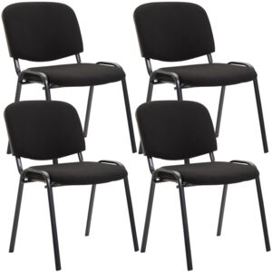 4x Stohovateľná konferenčná stolička Ken látka Farba Čierna
