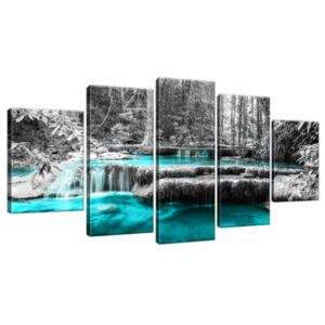 Obraz na plátne Modrý vodopád v džungli 150x70cm 2535A_5B