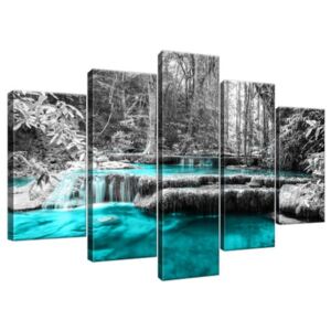 Obraz na plátne Modrý vodopád v džungli 100x63cm 2535A_5D