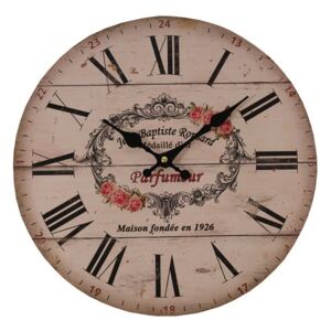 Ružové hodiny Antic Line Parfumer, ⌀ 34 cm