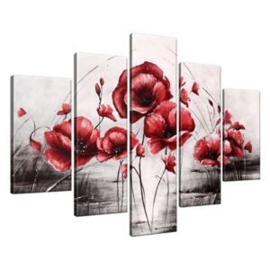 Ručne maľovaný obraz Červené Vlčie maky 150x105cm RM2452A_5H