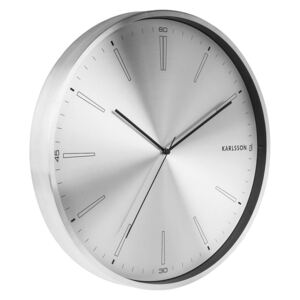 KARLSSON Nástenné hodiny Distinct – leštená oceľ ø 40 cm × 5 cm