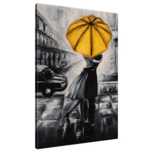Ručne maľovaný obraz Žltý bozk v daždi 70x100cm RM2474A_1AB