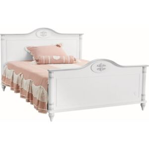 Biela jednolôžková posteľ Romantic Bed, 120 × 200 cm