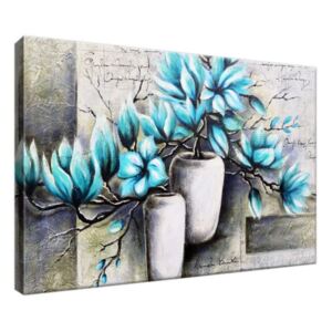 Obraz na plátne Modré magnólie vo vázach 30x20cm 3907A_1T