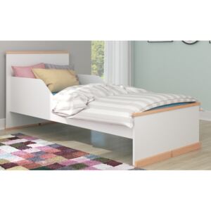 Detská biela posteľ 90x200 cm Glanny s matrací