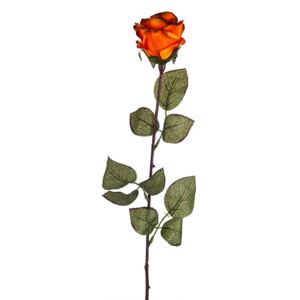 Umelá kvetina Ruža veľkokvetá 72 cm, tm. oranžová