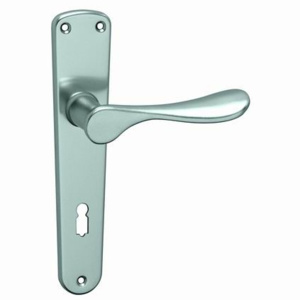 Dverové kovanie MP Klasik (F9) - KPZR kľučka-guľa pravá otvor na cylindrickú vložku/F9 (hliník nerez)