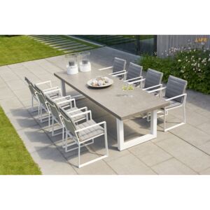 LIFE Stelvio záhradný stôl 300 x 100cm white/concrete