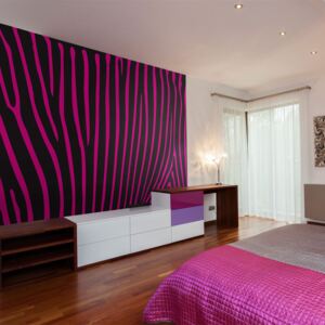 Fototapeta - Zebra pattern (fialový) 350x270 cm